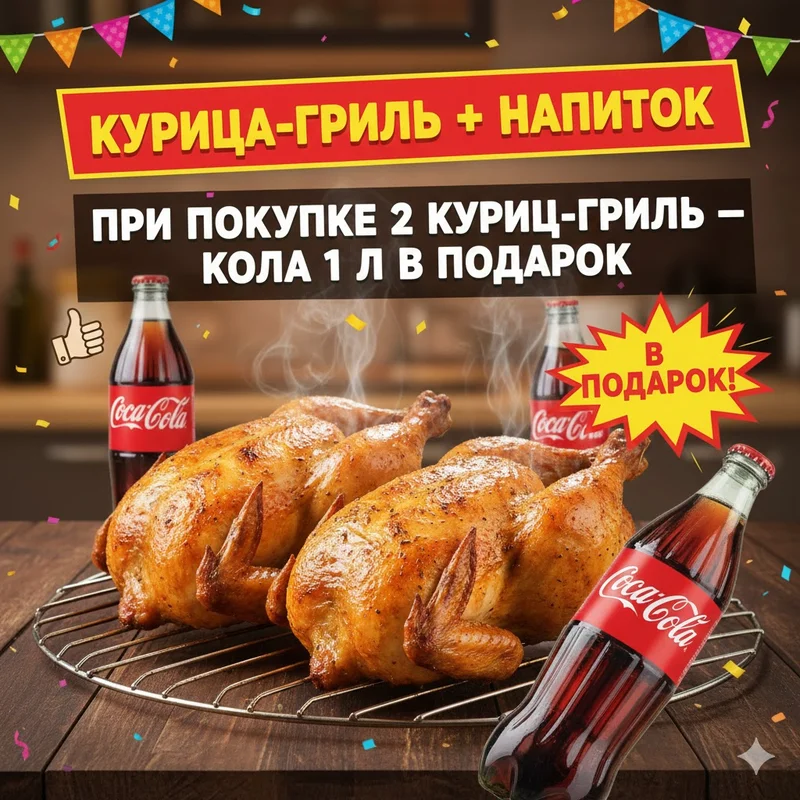 Курица-гриль + напиток!